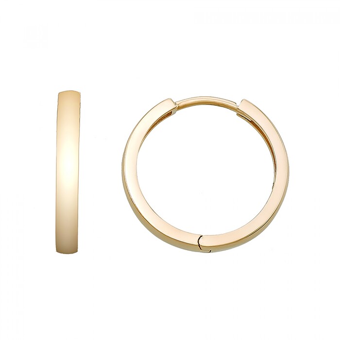 Arnigold - 13 mm Çaplı Sarı Altın Küpe 14 Ayar