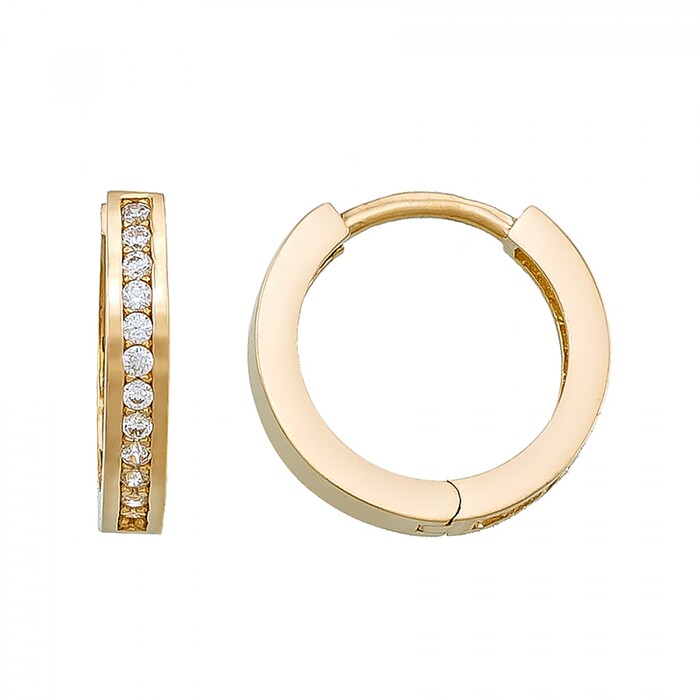 Arnigold - 13 mm Çaplı Sarı Altın Küpe 14 Ayar