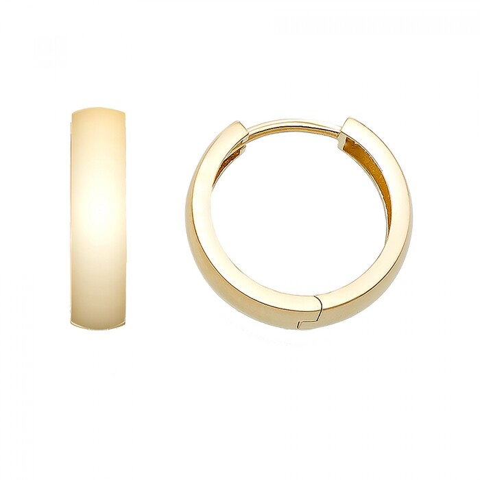 Arnigold - 13 mm Çaplı Sarı Altın Küpe 14 Ayar