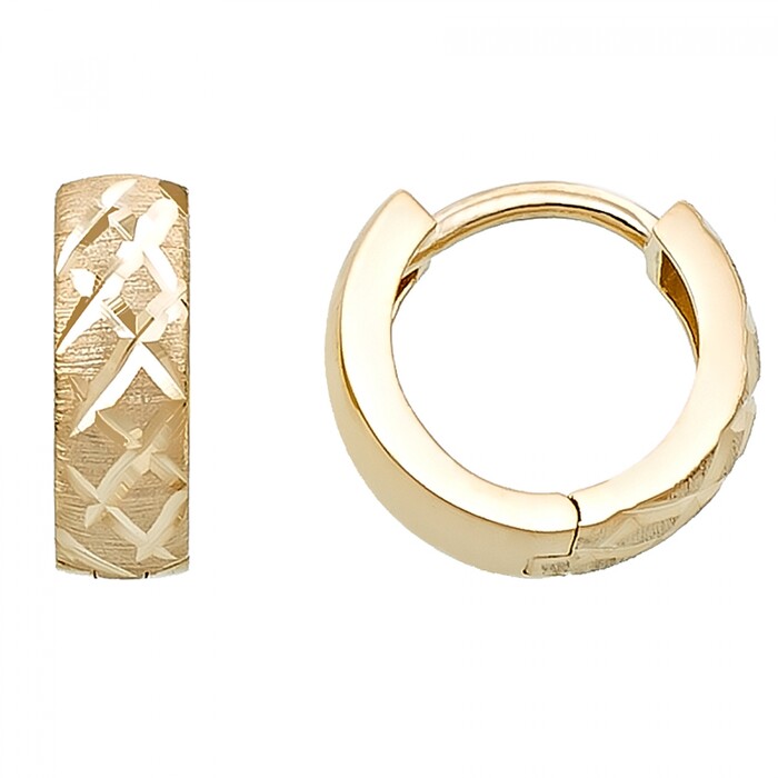 Arnigold - 13 mm Çaplı Sarı Altın Küpe 14 Ayar