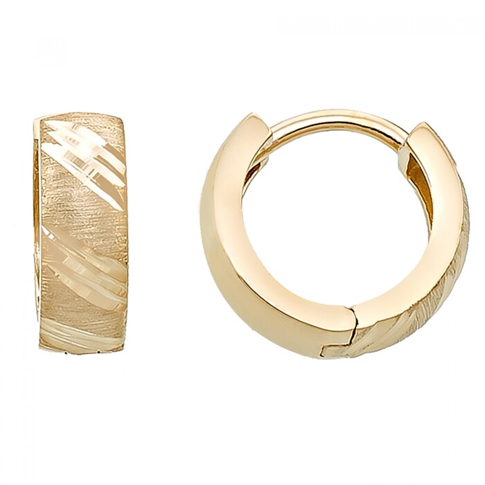 Arnigold - 13 mm Çaplı Sarı Altın Küpe 14 Ayar