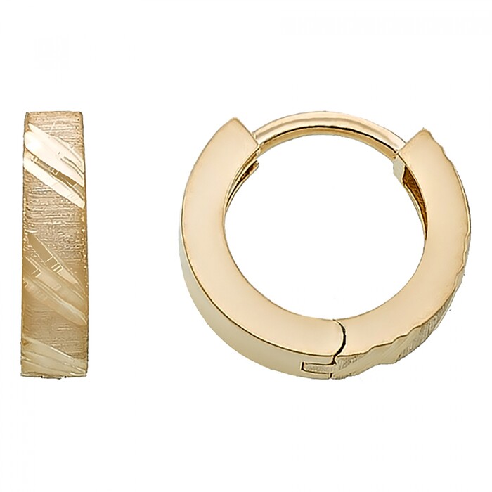 Arnigold - 13 mm Çaplı Sarı Altın Küpe 14 Ayar