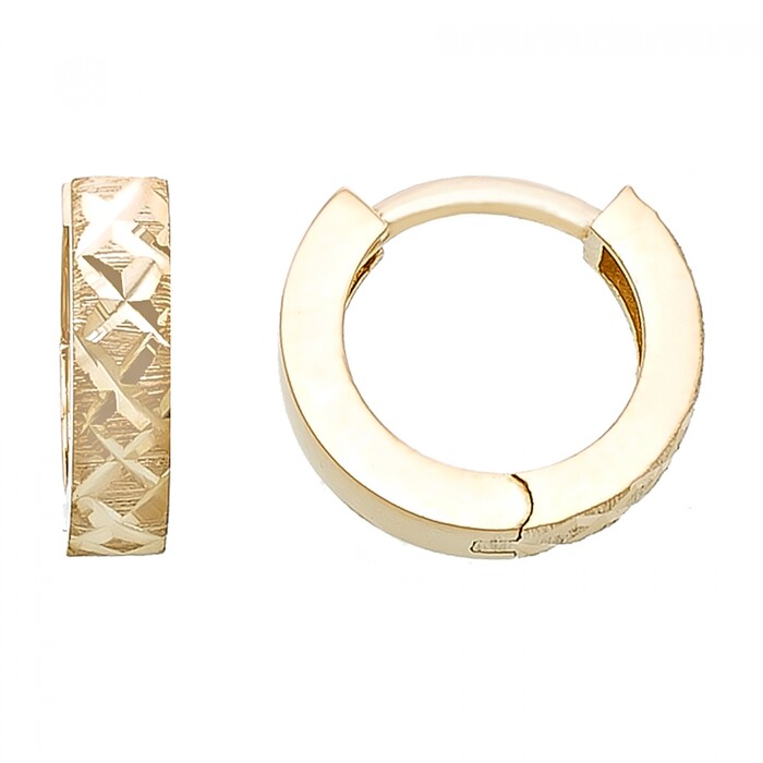 Arnigold - 13 mm Çaplı Sarı Altın Küpe 14 Ayar