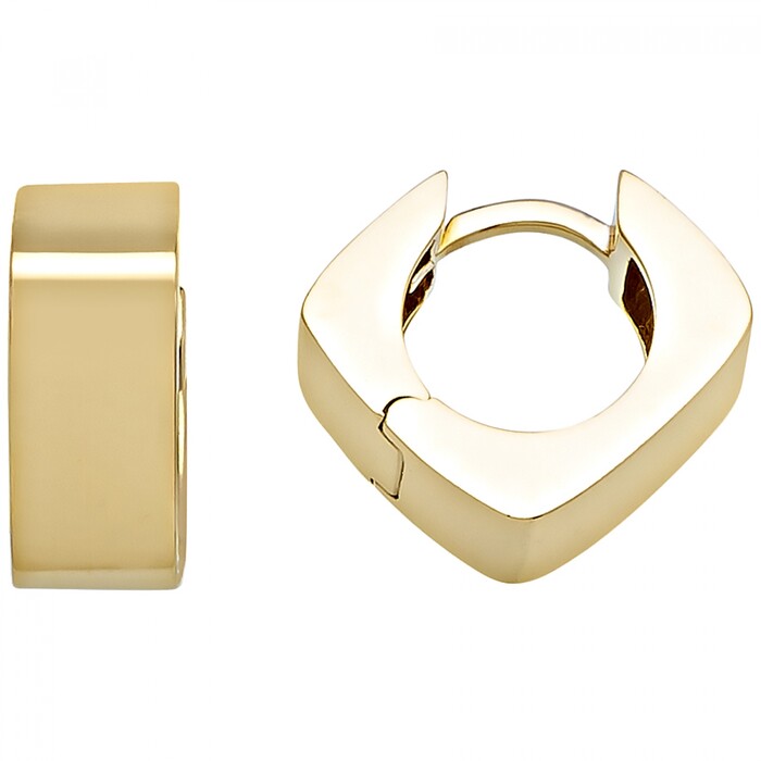 Arnigold - 13 mm Çaplı Sarı Altın Küpe 14 Ayar