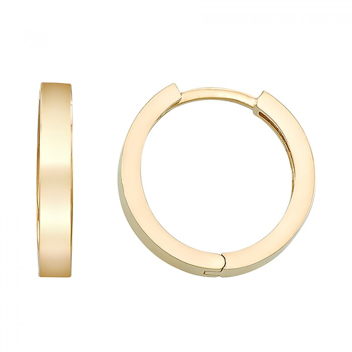 Arnigold - 15 mm Çaplı Sarı Altın Küpe 14 Ayar