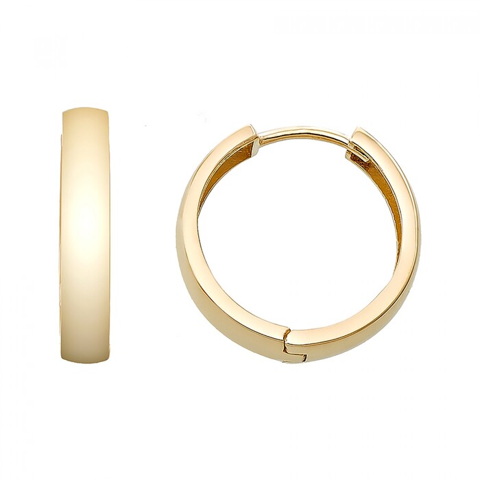 Arnigold - 15 mm Çaplı Sarı Altın Küpe 14 Ayar