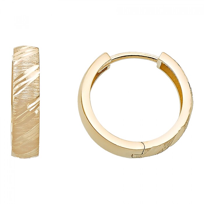 Arnigold - 15 mm Çaplı Sarı Altın Küpe 14 Ayar