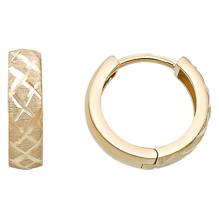 Arnigold - 15 mm Çaplı Sarı Altın Küpe 14 Ayar