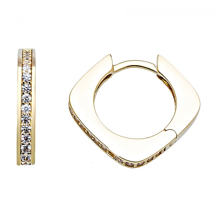 Arnigold - 15 mm Çaplı Sarı Altın Küpe 14 Ayar