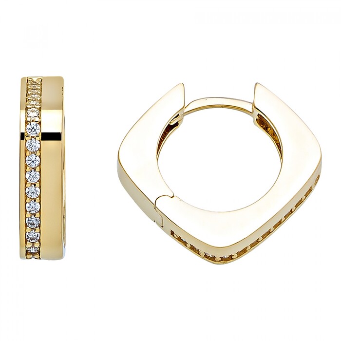 Arnigold - 15 mm Çaplı Sarı Altın Küpe 14 Ayar