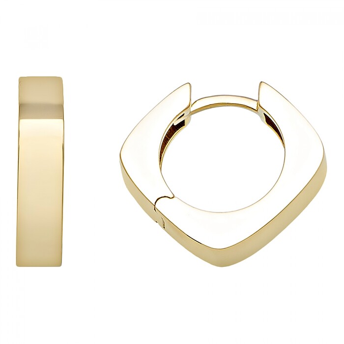 Arnigold - 15 mm Çaplı Sarı Altın Küpe 14 Ayar