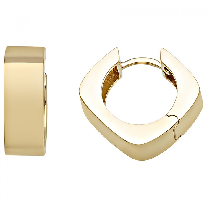 Arnigold - 15 mm Çaplı Sarı Altın Küpe 14 Ayar