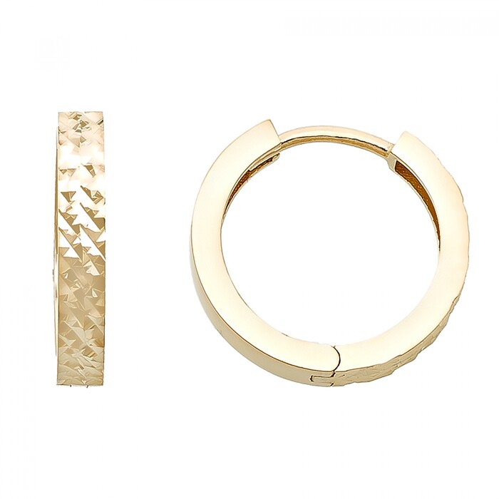 Arnigold - 17 mm Çaplı Sarı Altın Küpe 14 Ayar