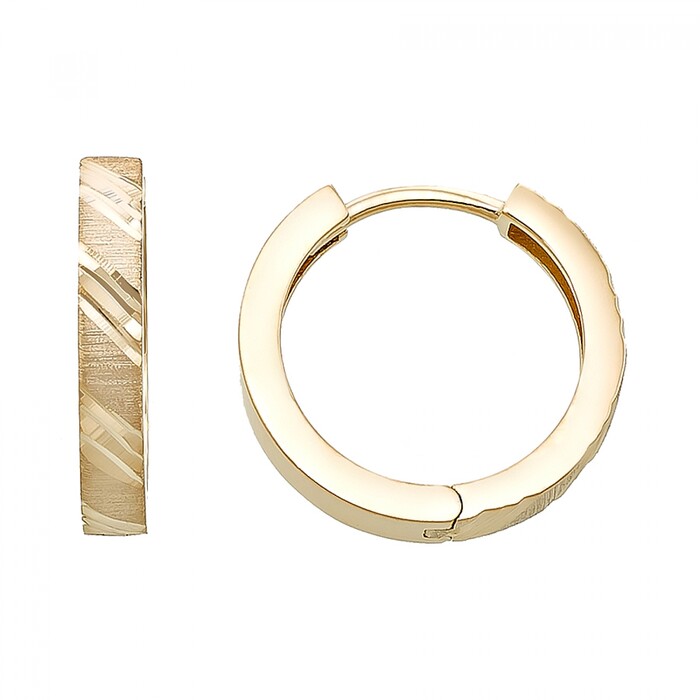 Arnigold - 17 mm Çaplı Sarı Altın Küpe 14 Ayar