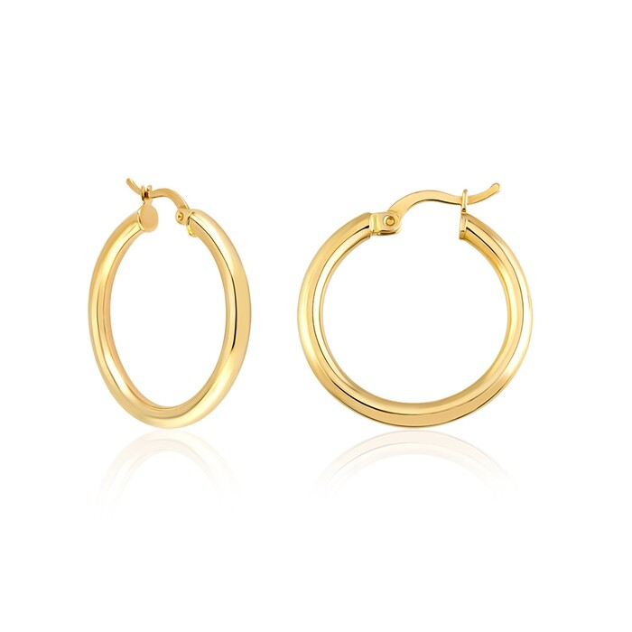 Arnigold - 20 mm Çaplı Altın Halka Küpe 14 Ayar