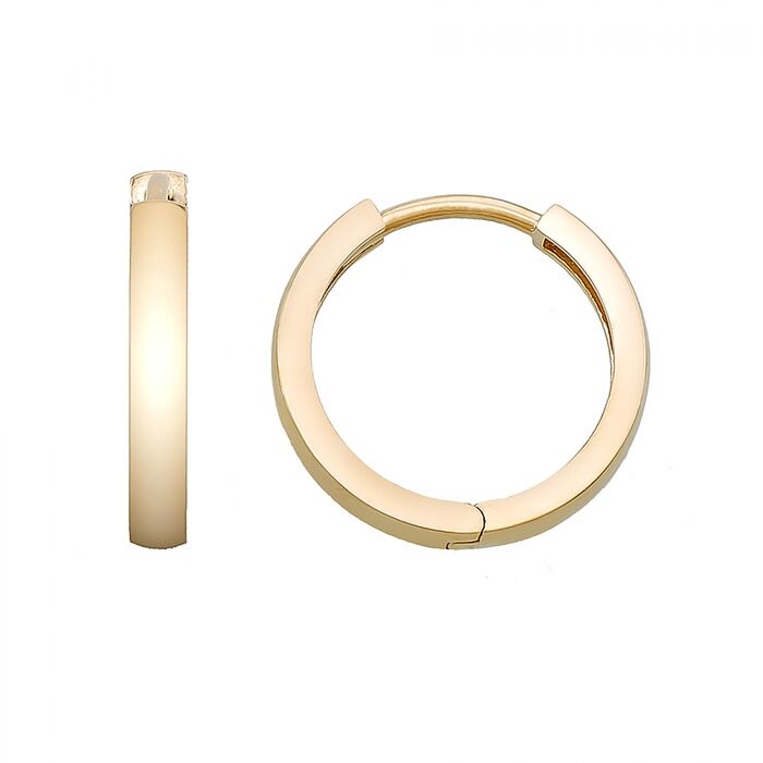 13 MM DIAMETER YELLOW GOLD EARRING 14K