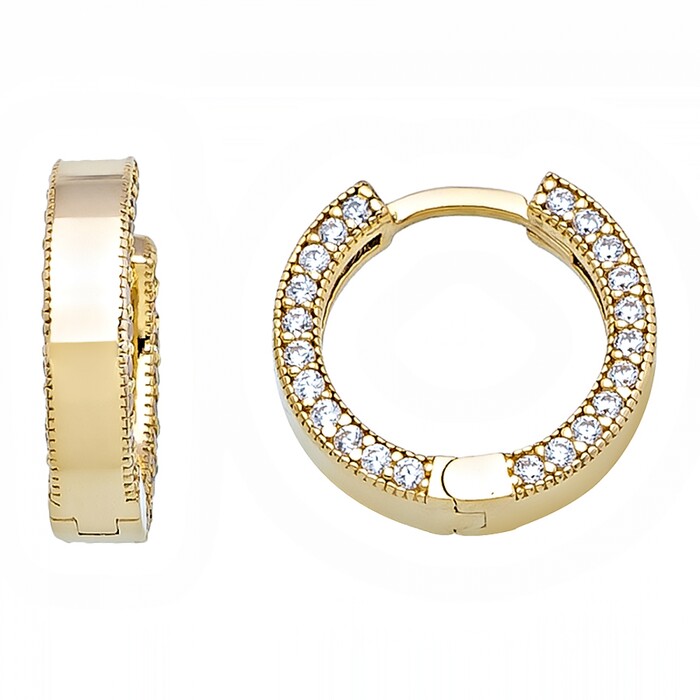 Arnigold - 13 MM DIAMETER YELLOW GOLD EARRING 14K