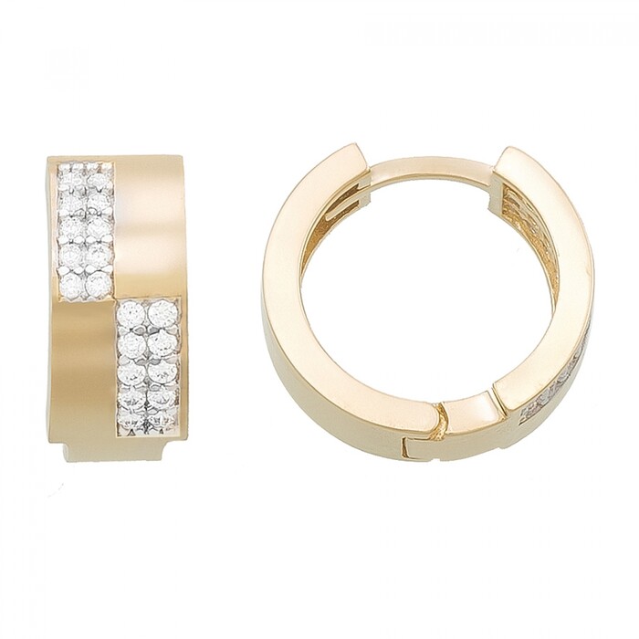 Arnigold - 13 MM DIAMETER YELLOW WHITE GOLD EARRING 14K