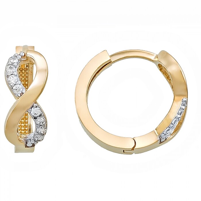 Arnigold - 13 MM DIAMETER YELLOW WHITE GOLD EARRING 14K