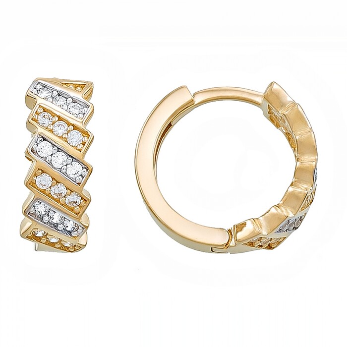 Arnigold - 13 MM DIAMETER YELLOW WHITE GOLD EARRING 14K