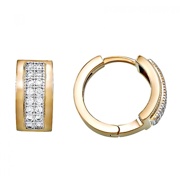 Arnigold - 13 MM DIAMETER YELLOW WHITE GOLD EARRING 14K