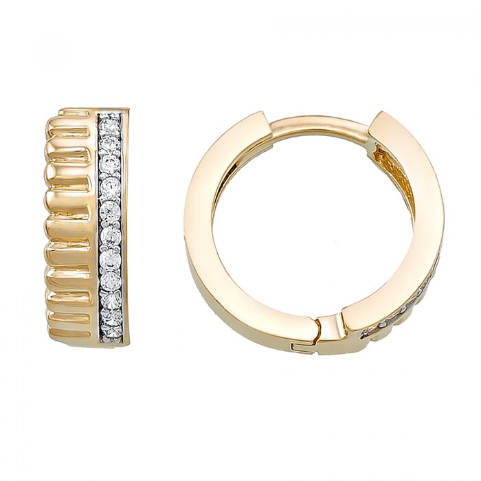 Arnigold - 13 MM DIAMETER YELLOW WHITE GOLD EARRING 14K