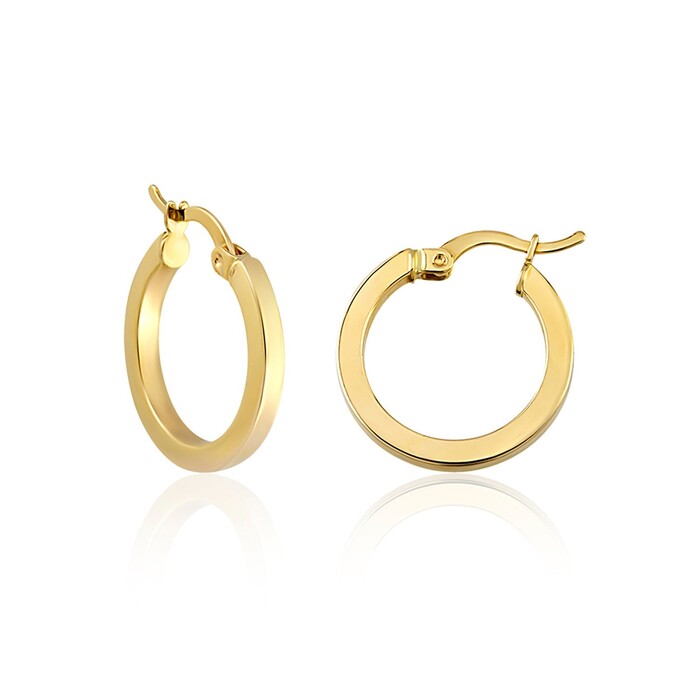 Arnigold - 15 MM DIAMETER GOLD HOOP EARRING 14K