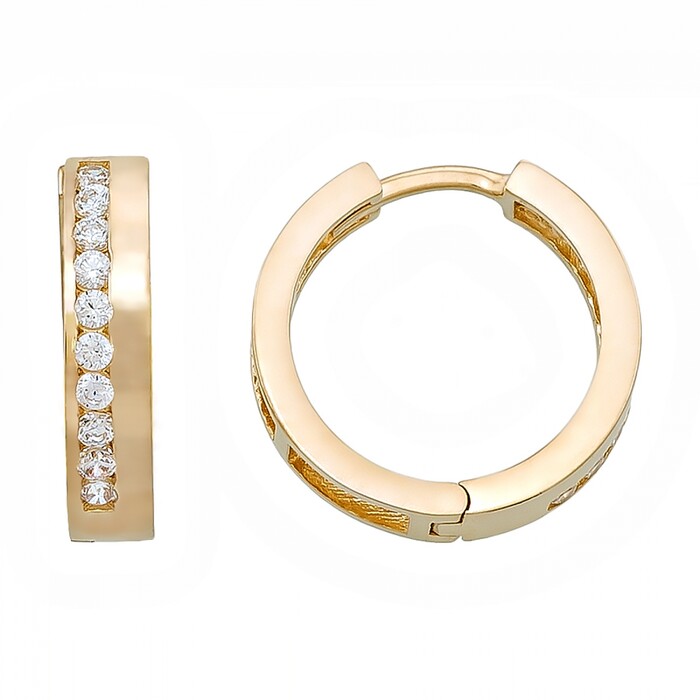 Arnigold - 15 MM DIAMETER YELLOW GOLD EARRING 14K