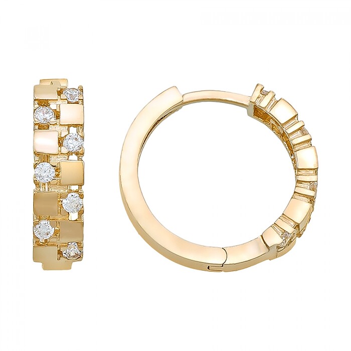 Arnigold - 15 MM DIAMETER YELLOW GOLD EARRING 14K