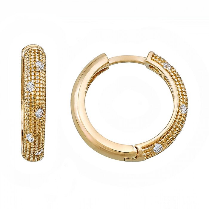 Arnigold - 15 MM DIAMETER YELLOW GOLD EARRING 14K