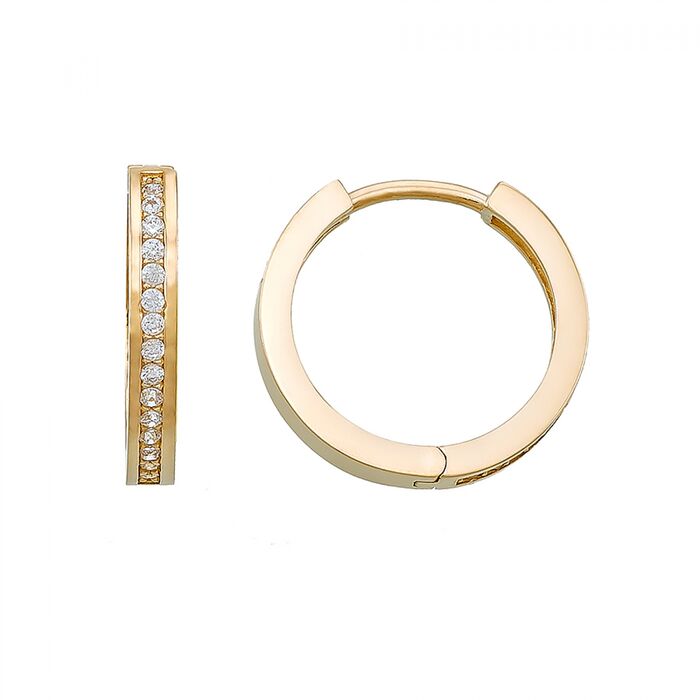 15 MM DIAMETER YELLOW GOLD EARRING 14K