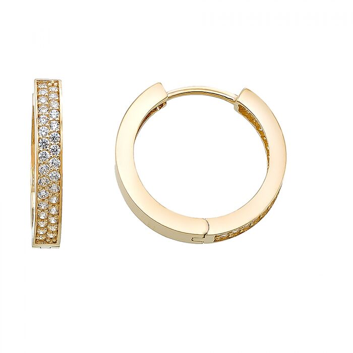 15 MM DIAMETER YELLOW GOLD EARRING 14K