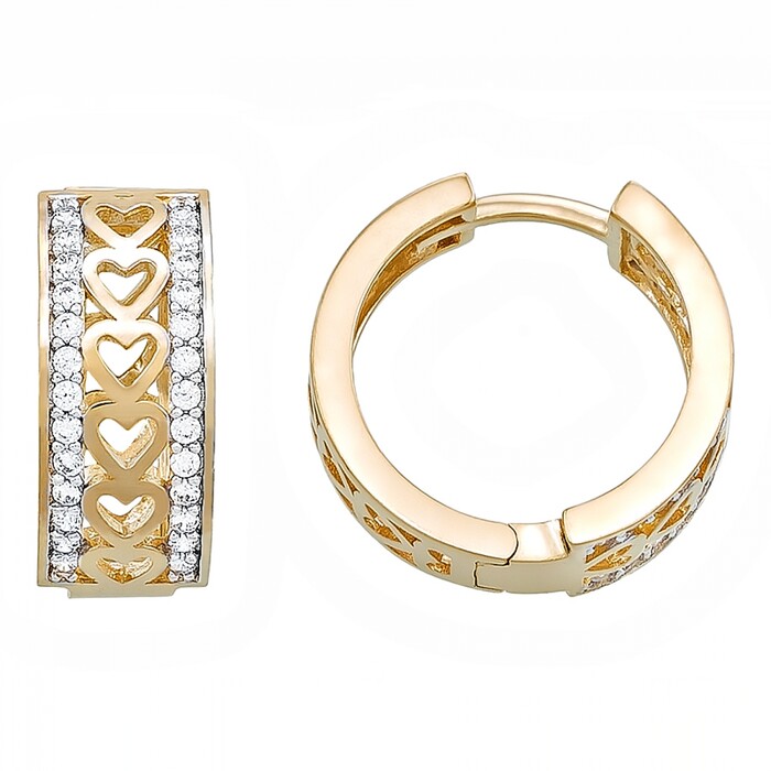 Arnigold - 15 MM DIAMETER YELLOW WHITE GOLD EARRING 14K