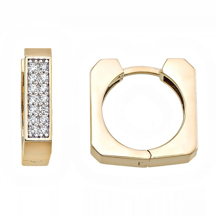 Arnigold - 15 MM DIAMETER YELLOW WHITE GOLD EARRING 14K