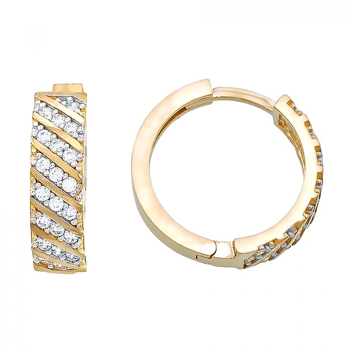 Arnigold - 15 MM DIAMETER YELLOW WHITE GOLD EARRING 14K