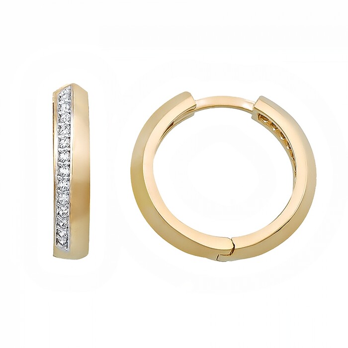 Arnigold - 15 MM DIAMETER YELLOW WHITE GOLD EARRING 14K