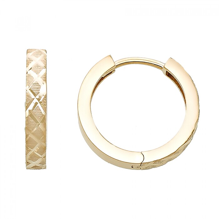 Arnigold - 17 MM DIAMETER YELLOW GOLD EARRING 14K