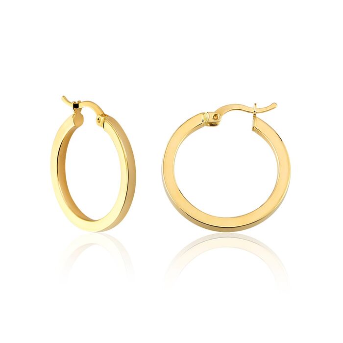 20 MM DIAMETER GOLD HOOP EARRING 14K