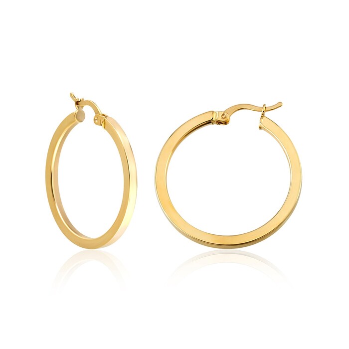Arnigold - 26 MM DIAMETER GOLD HOOP EARRING 14K