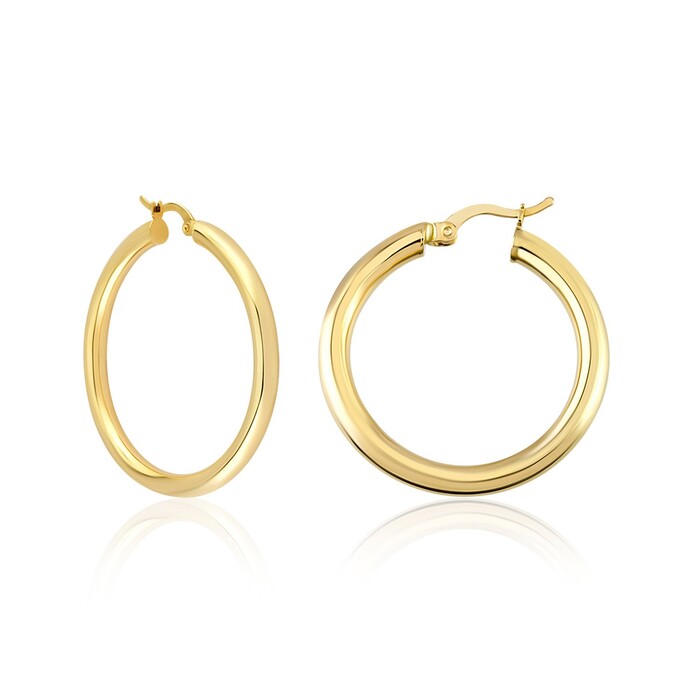 Arnigold - 26 MM DIAMETER GOLD HOOP EARRING 14K