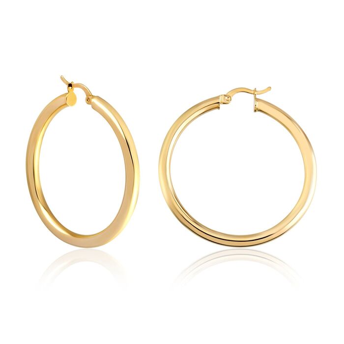 36 MM DIAMETER GOLD HOOP EARRING 14K