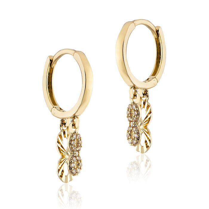 Mirrored Infinity Green Gold Earrings