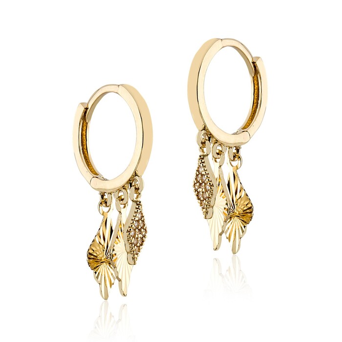 Arnigold - Mirrored Diamond Green Gold Earrings 14K