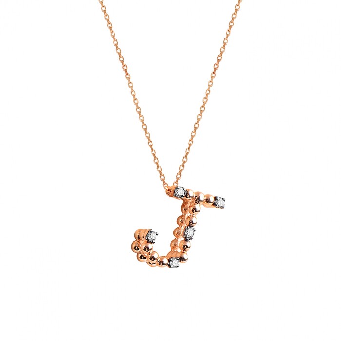 Arnigold - J Diamond Letter Necklace 14k