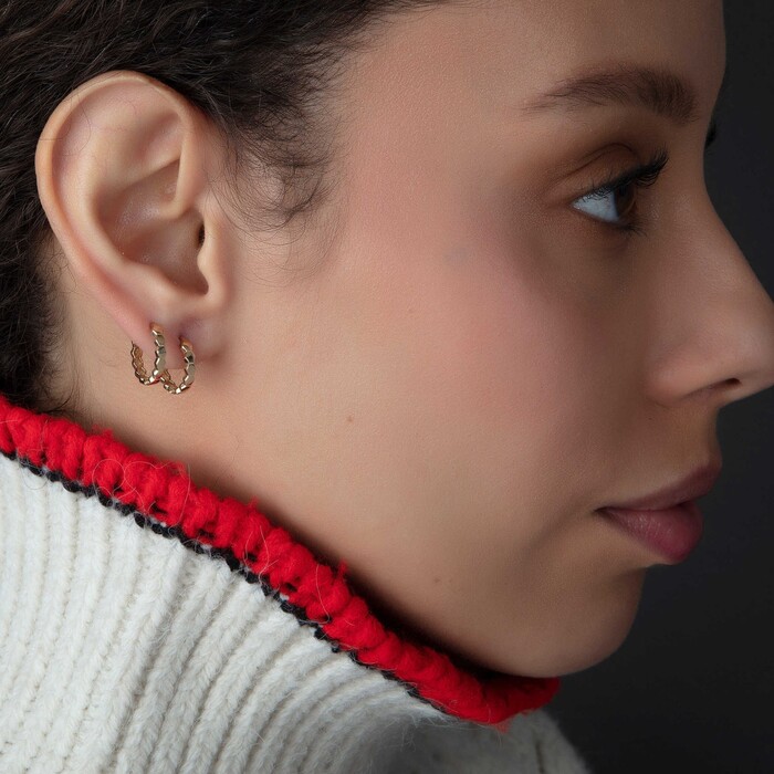 Arnigold - YELLOW GOLD HOOP EARRING 14K