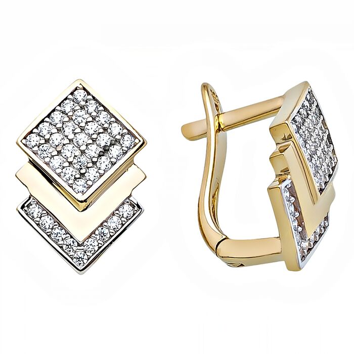 YELLOW WHITE GOLD EARRING 14K