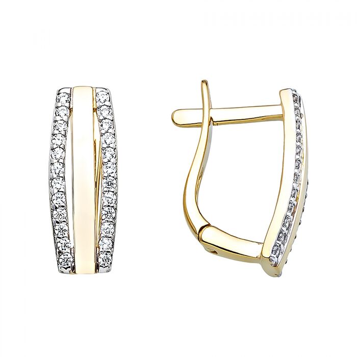 YELLOW WHITE GOLD EARRING 14K