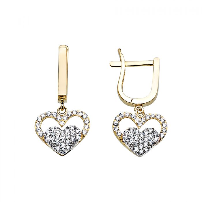 YELLOW WHITE GOLD EARRING 14K