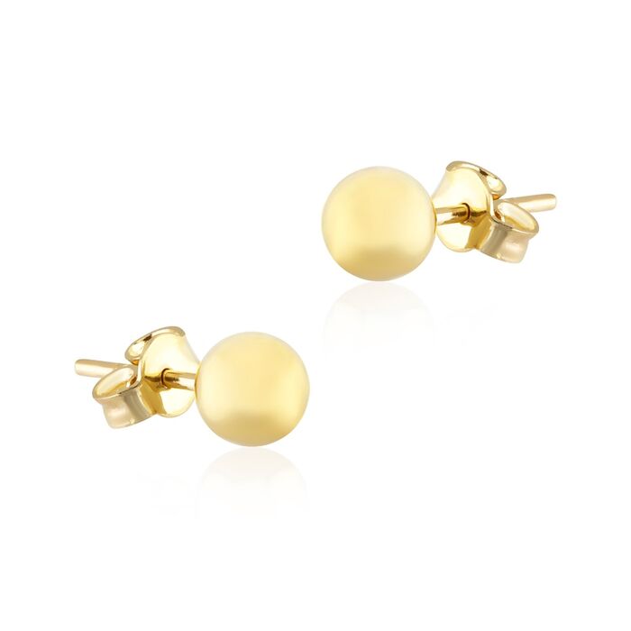 Ball Yellow Gold Earrings 14K