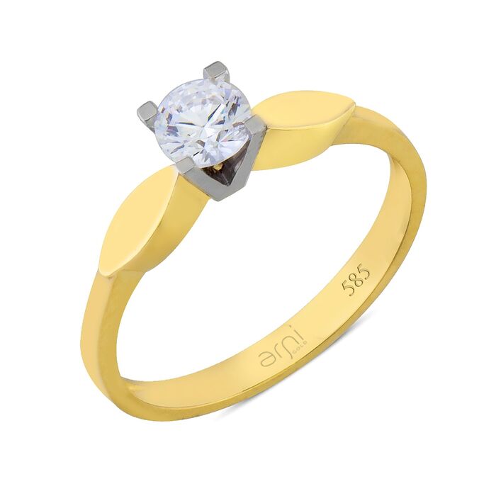 Solitaire Yellow/White Gold Ring
